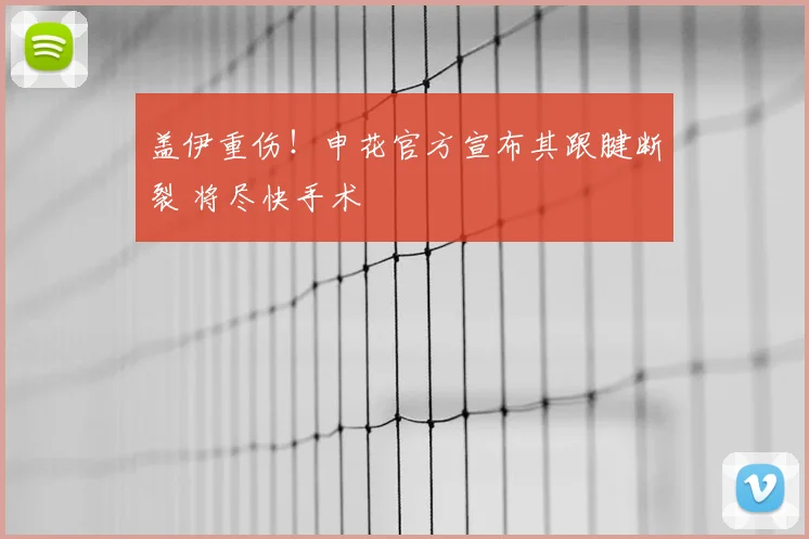 盖伊重伤！申花官方宣布其跟腱断裂 将尽快手术